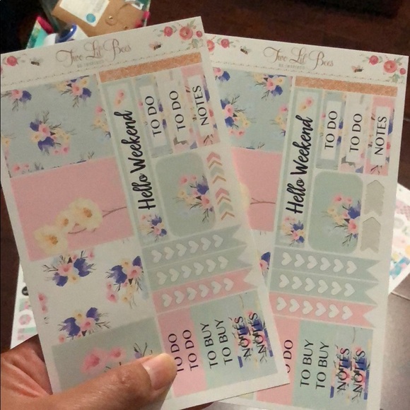 9 sheets of Two Lil Bees planner stickers. - Picture 7 of 8